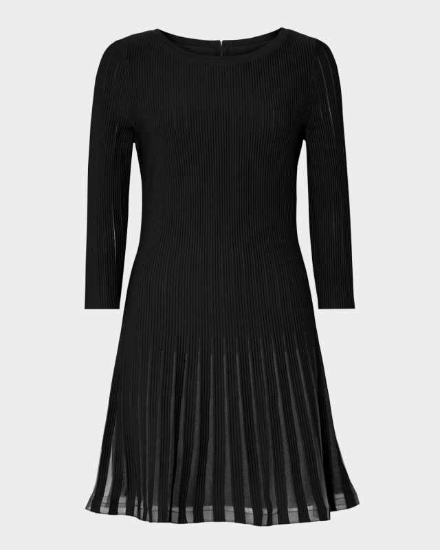 Tabitha Ribbed 3/4-Sleeve Godet Mini Dress